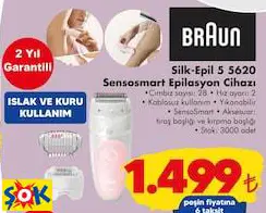 BRAUN SİLK-EPİL 5 5620 SENSOSMART EPİLASYON CİHAZI BRAUN SİLK-EPİL 5 5620 SENSOSMART EPİLASYON CİHAZI